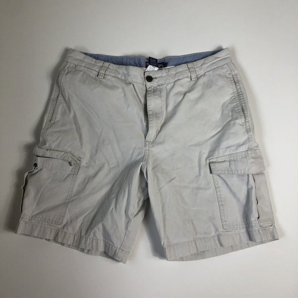 Chaps Mens Beige Tan Cargo Shorts Cotton‎ Size 36x 9 - Picture 1 of 7